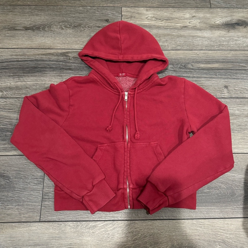 Brandy Melville Maroon Cropped Jacket